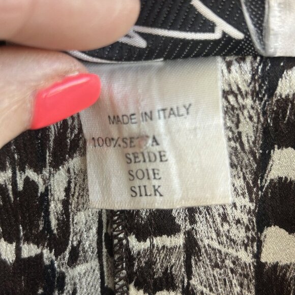 Genny Vintage 80s Italian Designer 100% Silk Blouse - Picture 5 of 10